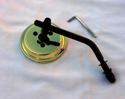 3" Round Mini Mirror Brass Plated with Black Stem & Hardware